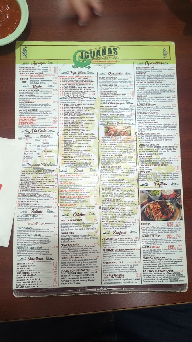 Iguanas Mexican restaurant Menu - Image 5